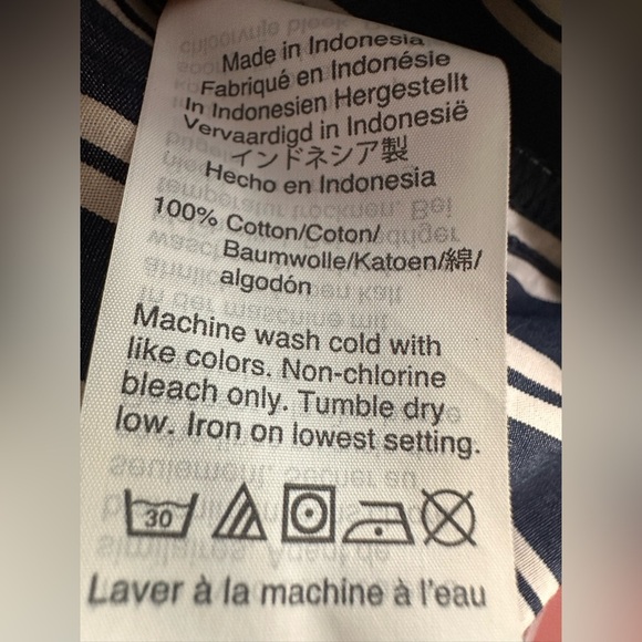 J.CREW Navy Blue Striped 100% Cotton Button-Up Shirt Size 8‎ - Picture 10 of 10